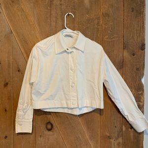 White Zara Cropped Jacket